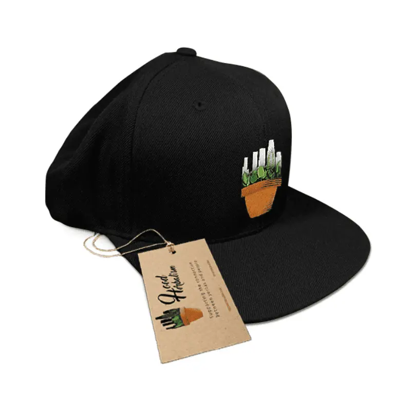 Black hat with Hood Herbalism logo