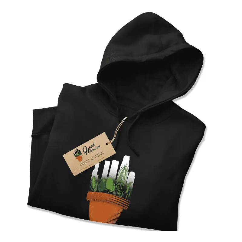 Hoodie Black with Hood Herbalism logo